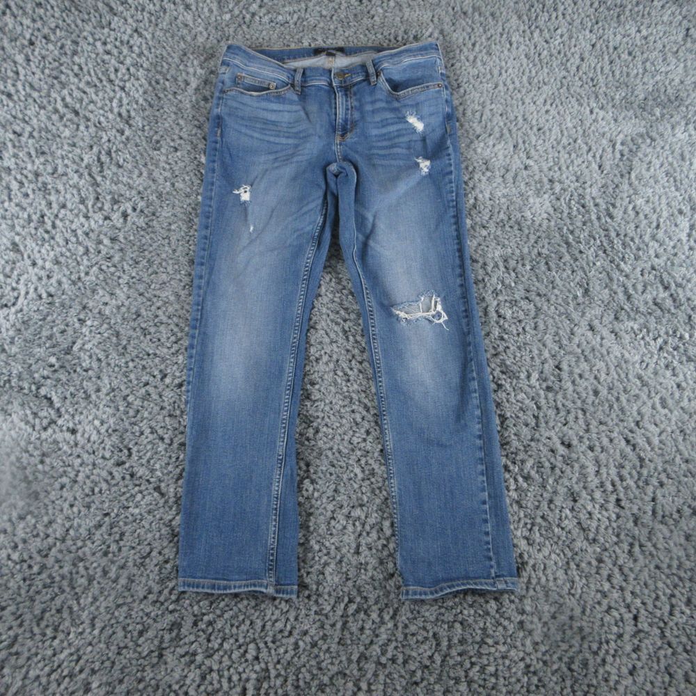 Banana Republic Jeans Womens 29/8 Blue Denim Girlfriend 30x27* Distressed